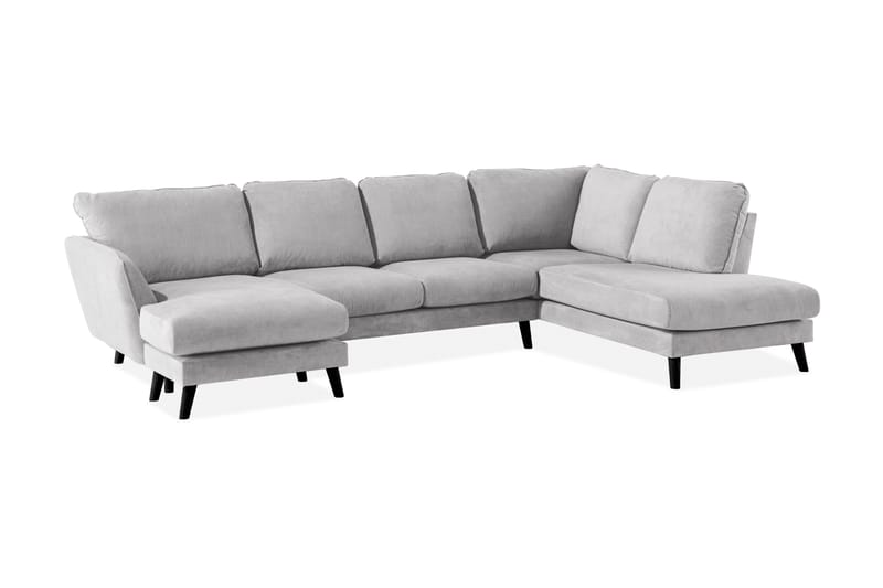 Trend Lyx 4-sits Högervänd U-formad Soffa med Divan och Schäslong i Tyg - Ljusgrå - Products - Möbler - Soffa - U-soffa