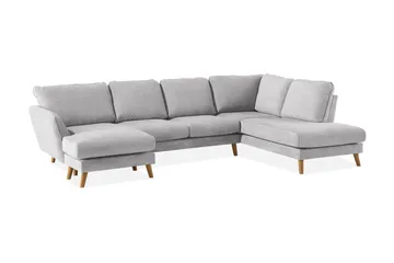 Trend Lyx 4-sits Högervänd U-formad Soffa med Divan och Schäslong i Tyg - Ljusgrå - Products - Möbler - Soffa - U-soffa