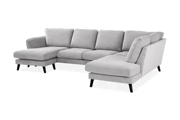 Trend Lyx 4-sits Högervänd U-formad Soffa med Divan och Schäslong i Tyg - Ljusgrå - Products - Möbler - Soffa - U-soffa