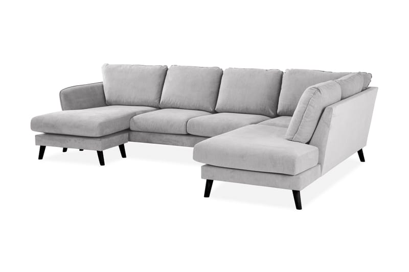 Trend Lyx 4-sits Högervänd U-formad Soffa med Divan och Schäslong i Tyg - Ljusgrå - Products - Möbler - Soffa - U-soffa