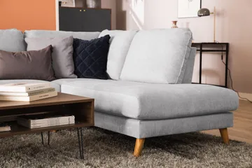 Trend Lyx 4-sits Högervänd U-formad Soffa med Divan och Schäslong i Tyg - Ljusgrå - Products - Möbler - Soffa - U-soffa