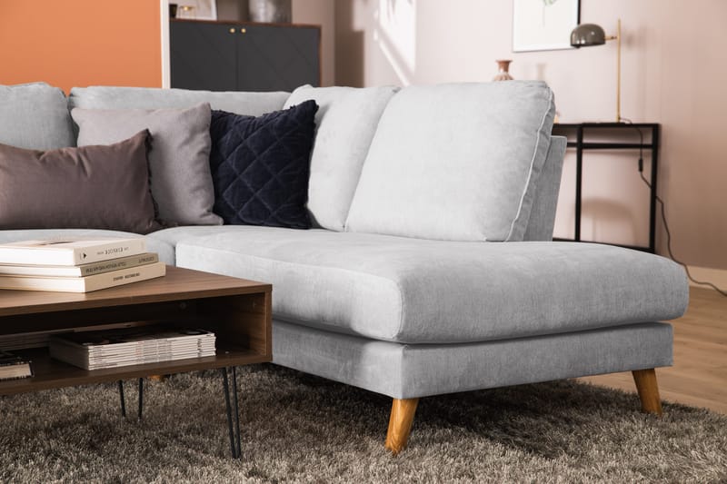 Trend Lyx 4-sits Högervänd U-formad Soffa med Divan och Schäslong i Tyg - Ljusgrå - Products - Möbler - Soffa - U-soffa