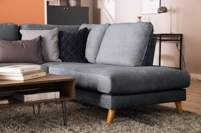 Trend Lyx 4-sits Högervänd U-formad Soffa med Divan och Schäslong i Tyg - Mörkgrå - Products - Möbler - Soffa - U-soffa