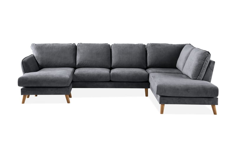 Trend Lyx 4-sits Högervänd U-formad Soffa med Divan och Schäslong i Tyg - Mörkgrå - Products - Möbler - Soffa - U-soffa