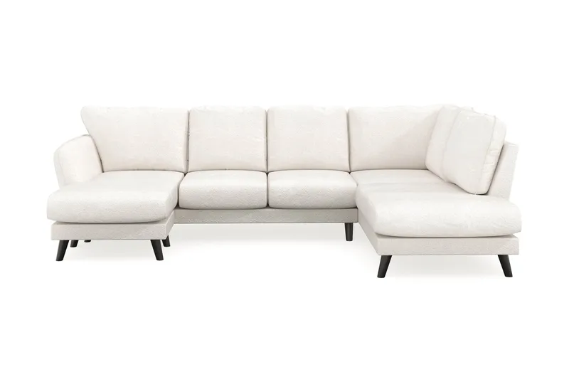 Trend Lyx 4-sits Vänstervänd U-formad Soffa med Divan och Schäslong i Bouclé - Vit - Products - Möbler - Soffa - U-soffa