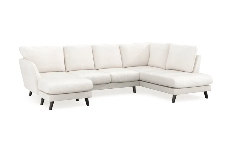 Trend Lyx 4-sits Vänstervänd U-formad Soffa med Divan och Schäslong i Bouclé - Vit - Products - Möbler - Soffa - U-soffa