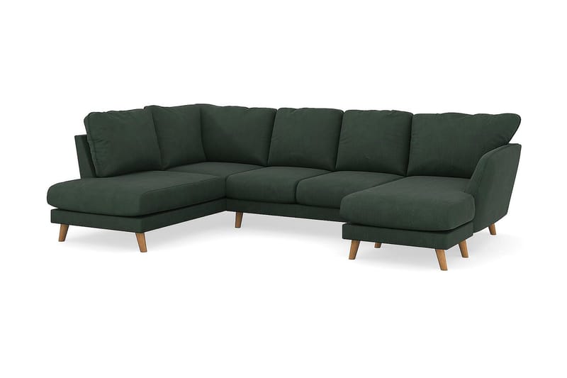 Trend Lyx 4-sits Vänstervänd U-formad Soffa med Divan och Schäslong i Manchester - Mörkgrön - Products - Möbler - Soffa - U-soffa