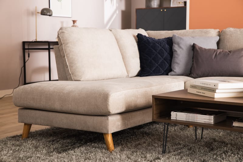 Trend Lyx 4-sits Vänstervänd U-formad Soffa med Divan och Schäslong i Tyg - Beige - Products - Möbler - Soffa - U-soffa