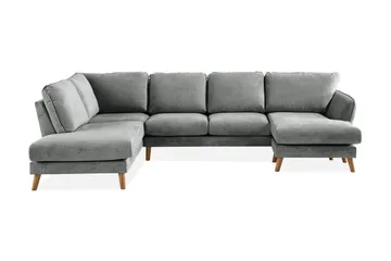 Trend Lyx 4-sits Vänstervänd U-formad Soffa med Divan och Schäslong i Tyg - Grå - Products - Möbler - Soffa - U-soffa