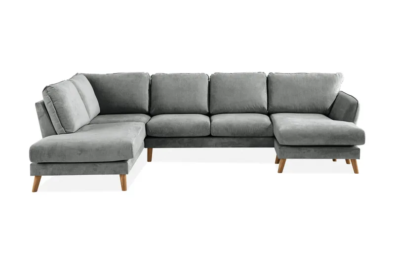 Trend Lyx 4-sits Vänstervänd U-formad Soffa med Divan och Schäslong i Tyg - Grå - Products - Möbler - Soffa - U-soffa