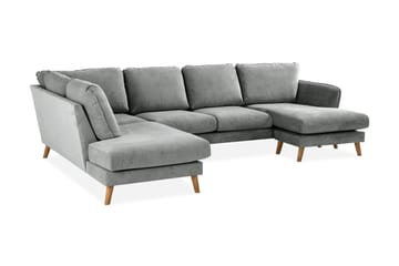 Trend Lyx 4-sits Vänstervänd U-formad Soffa med Divan och Schäslong i Tyg - Grå - Products - Möbler - Soffa - U-soffa