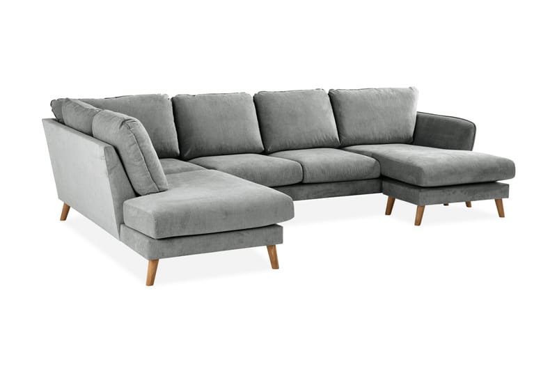 Trend Lyx 4-sits Vänstervänd U-formad Soffa med Divan och Schäslong i Tyg - Grå - Products - Möbler - Soffa - U-soffa
