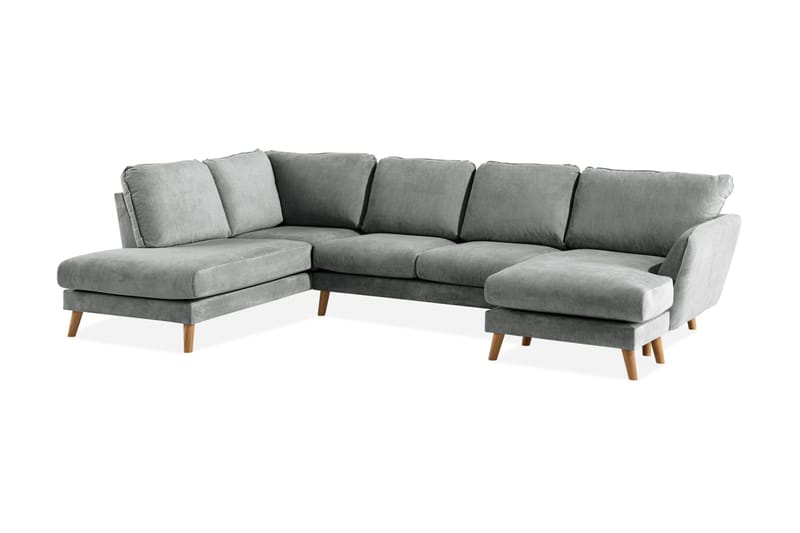 Trend Lyx 4-sits Vänstervänd U-formad Soffa med Divan och Schäslong i Tyg - Grå - Products - Möbler - Soffa - U-soffa