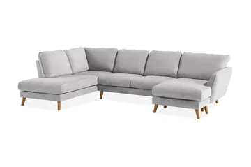 Trend Lyx 4-sits Vänstervänd U-formad Soffa med Divan och Schäslong i Tyg - Ljusgrå - Products - Möbler - Soffa - U-soffa