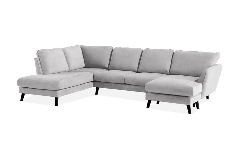Trend Lyx 4-sits Vänstervänd U-formad Soffa med Divan och Schäslong i Tyg - Ljusgrå - Products - Möbler - Soffa - U-soffa