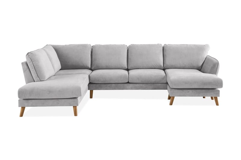Trend Lyx 4-sits Vänstervänd U-formad Soffa med Divan och Schäslong i Tyg - Ljusgrå - Products - Möbler - Soffa - U-soffa