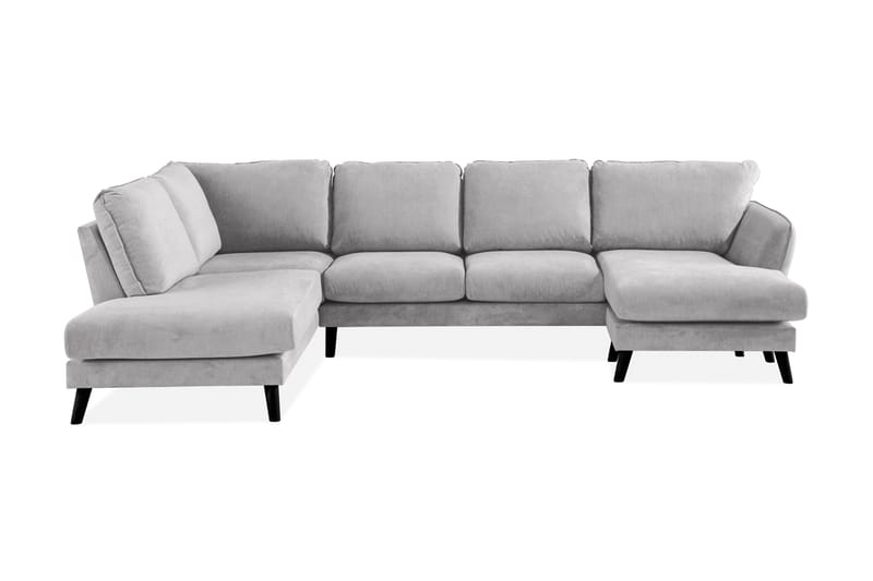 Trend Lyx 4-sits Vänstervänd U-formad Soffa med Divan och Schäslong i Tyg - Ljusgrå - Products - Möbler - Soffa - U-soffa