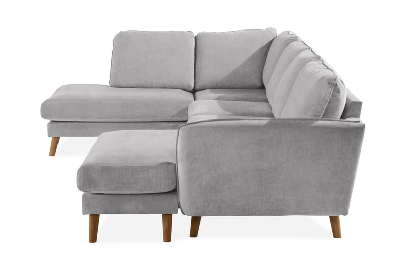 Trend Lyx 4-sits Vänstervänd U-formad Soffa med Divan och Schäslong i Tyg - Ljusgrå - Products - Möbler - Soffa - U-soffa