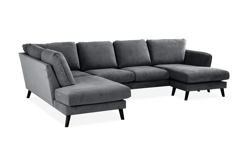 Trend Lyx 4-sits Vänstervänd U-formad Soffa med Divan och Schäslong i Tyg - Mörkgrå - Products - Möbler - Soffa - U-soffa