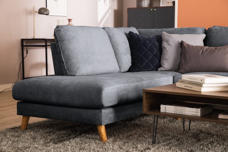 Trend Lyx 4-sits Vänstervänd U-formad Soffa med Divan och Schäslong i Tyg - Mörkgrå - Products - Möbler - Soffa - U-soffa