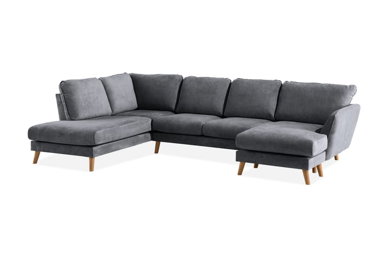 Trend Lyx 4-sits Vänstervänd U-formad Soffa med Divan och Schäslong i Tyg - Mörkgrå - Products - Möbler - Soffa - U-soffa