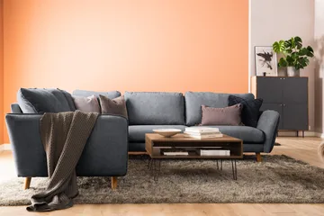 Trend Lyx 6-sits Vändbar L-formad Hörnsoffa i Tyg - Mörkgrå - Products - Möbler - Soffa - Hörnsoffa