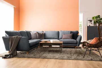 Trend Lyx 6-sits Vändbar L-formad Hörnsoffa i Tyg - Mörkgrå - Products - Möbler - Soffa - Hörnsoffa