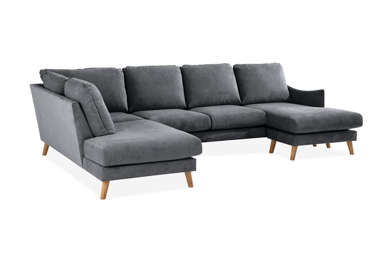Trend Lyx U-soffa med Divan Höger - Mörkgrå/Ek - Products - Möbler - Soffa - U-soffa