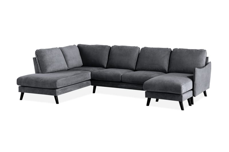 Trend Lyx U-soffa med Divan Höger - Mörkgrå/Svart - Products - Möbler - Soffa - U-soffa