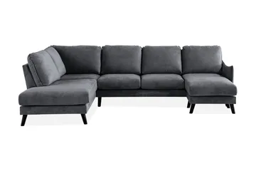 Trend Lyx U-soffa med Divan Höger - Mörkgrå/Svart - Products - Möbler - Soffa - U-soffa