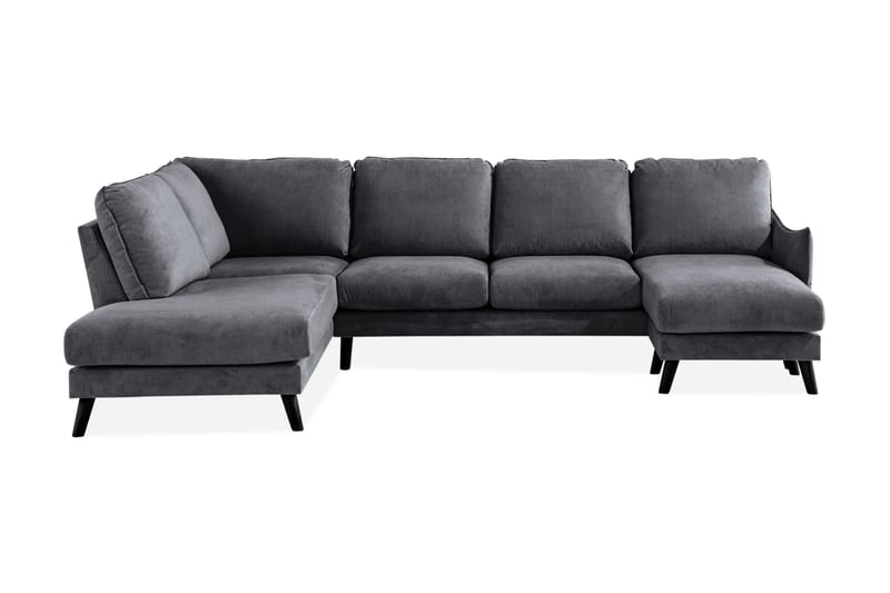 Trend Lyx U-soffa med Divan Höger - Mörkgrå/Svart - Products - Möbler - Soffa - U-soffa