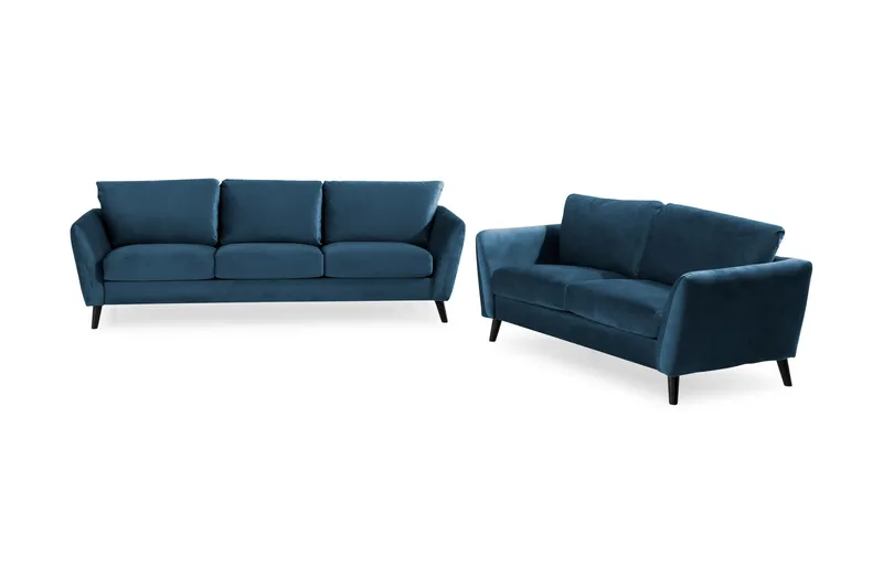 Trend Soffgrupp 3-sits + 2-sits Sammetssoffa - Blå - Products - Möbler - Soffa - Soffgrupp