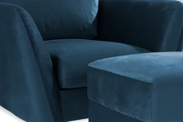Trend Soffgrupp 3-sits + 2-sits Soffa + Fåtölj + Fotpall i Sammet - Blå - Products - Möbler - Soffa - Soffgrupp