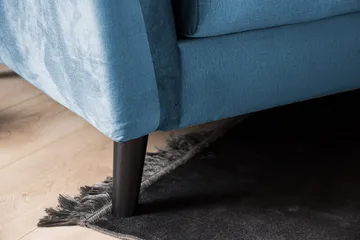 Trend Soffgrupp 3-sits + 2-sits Soffa + Fåtölj + Fotpall i Sammet - Blå - Products - Möbler - Soffa - Soffgrupp