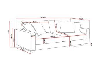 Valencia Extra Djup 3-sits Soffa - Brun - Products - Möbler - Soffa - 3 sits soffa