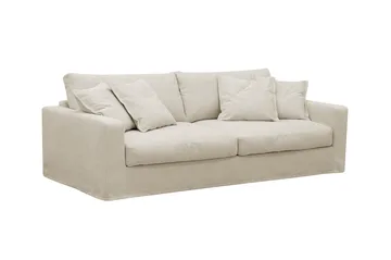 Valencia Extra Djup 3-sits soffa + fåtölj med avtagbar och tvättbar klädsel - Beige - Products - Möbler - Soffa - Soffgrupp
