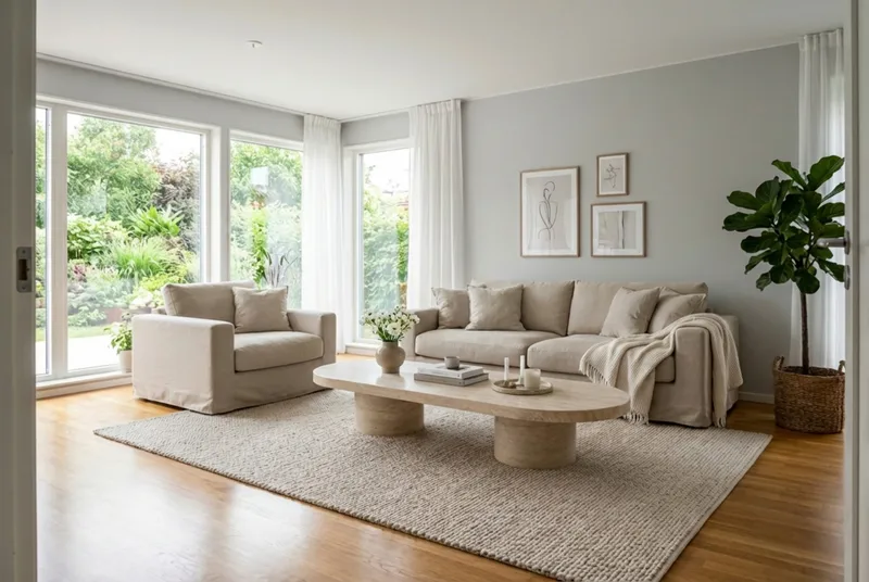 Valencia Extra Djup 3-sits soffa + fåtölj med avtagbar och tvättbar klädsel - Beige - Products - Möbler - Soffa - Soffgrupp