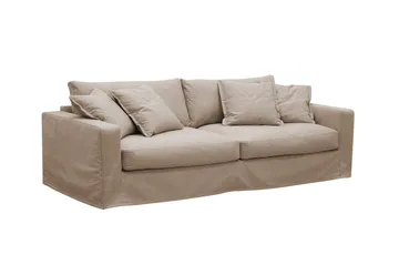 Valencia Extra Djup 3-sits soffa + fåtölj med avtagbar och tvättbar klädsel - Ljusbrun - Products - Möbler - Soffa - Soffgrupp