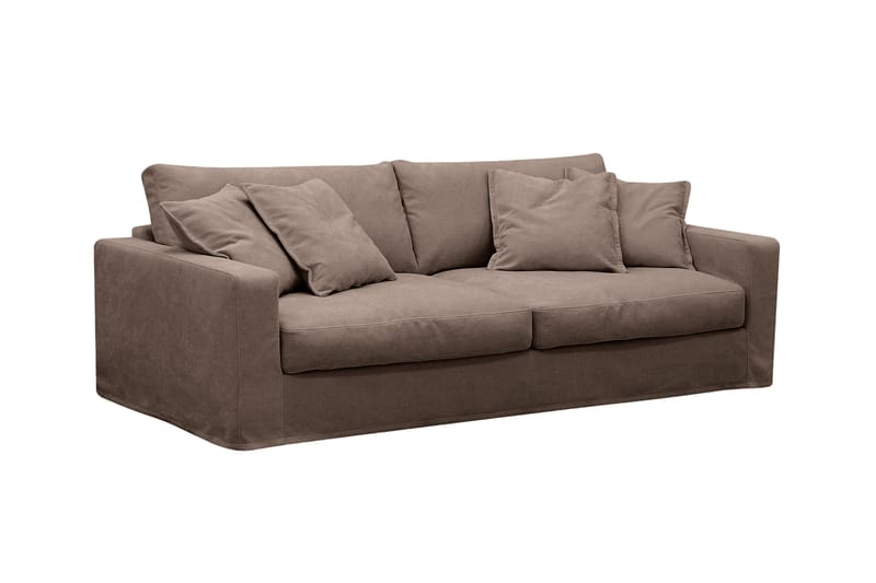 Valencia Extra Djup 3-sits soffa + fåtölj med avtagbar och tvättbar klädsel - Mörkbrun - Products - Möbler - Soffa - Soffgrupp