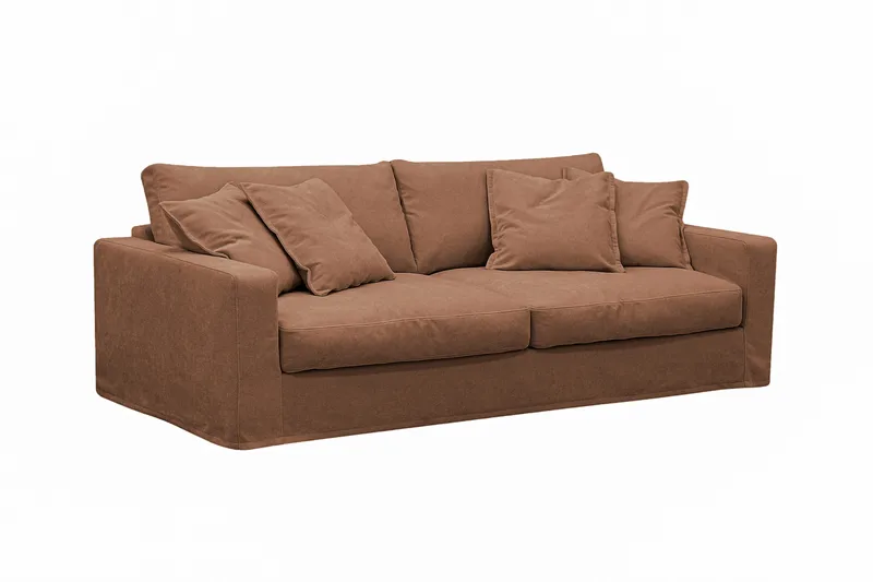 Valencia Extra Djup 3-sits soffa + fåtölj med avtagbar och tvättbar klädsel - Rödbrun - Products - Möbler - Soffa - Soffgrupp