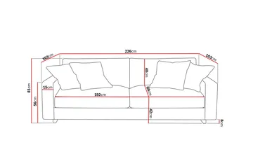 Valencia Extra Djup 3-sits Soffa i Chenille - Brun - Products - Möbler - Soffa - 3 sits soffa