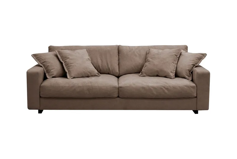 Valencia Extra Djup 3-sits Soffa i Chenille - Mörkbrun - Products - Möbler - Soffa - 3 sits soffa