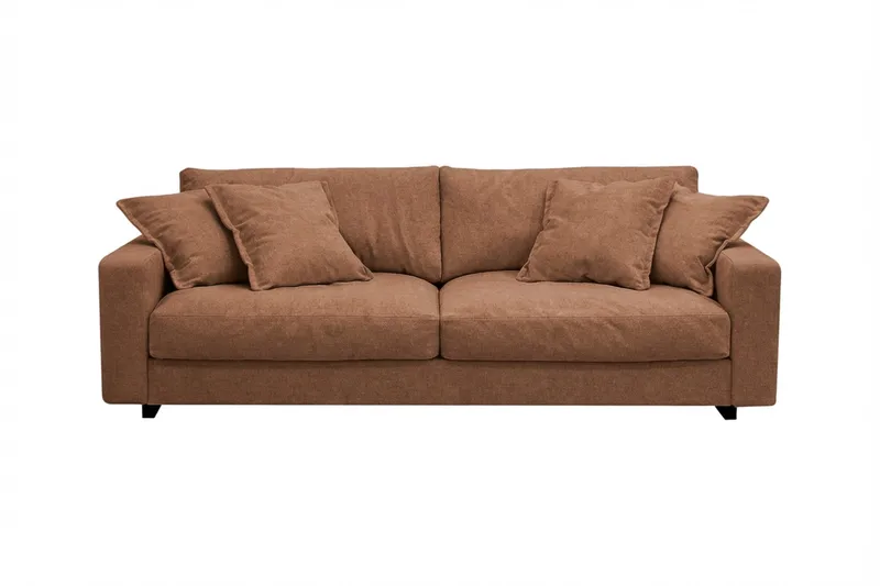 Valencia Extra Djup 3-sits Soffa i Chenille - Rostbrun - Products - Möbler - Soffa - 3 sits soffa