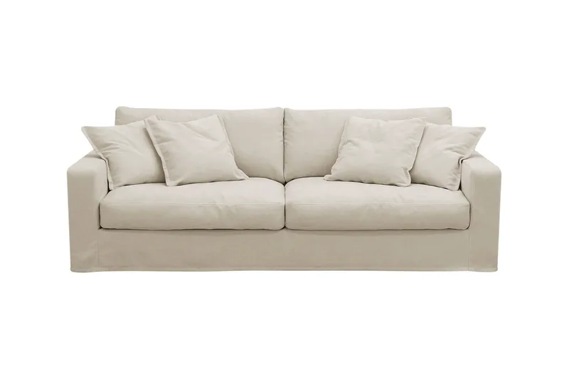 Valencia Extra Djup 3-sits Soffa med avtagbar och tvättbar klädsel - Beige - Products - Möbler - Soffa - 3 sits soffa