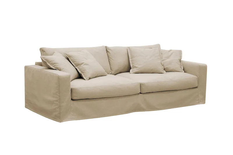 Valencia Extra Djup 3-sits Soffa med avtagbar och tvättbar klädsel - Beige - Products - Möbler - Soffa - 3 sits soffa