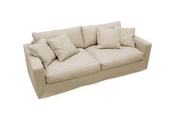 Valencia Extra Djup 3-sits Soffa med avtagbar och tvättbar klädsel - Beige - Products - Möbler - Soffa - 3 sits soffa