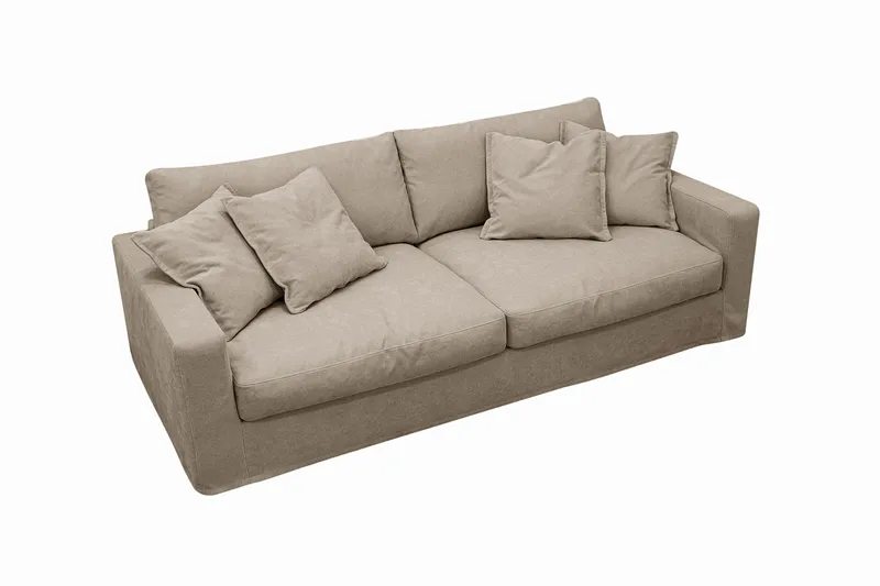 Valencia Extra Djup 3-sits Soffa med avtagbar och tvättbar klädsel - Brun - Products - Möbler - Soffa - 3 sits soffa