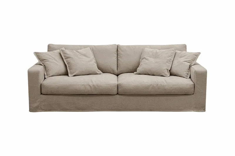Valencia Extra Djup 3-sits Soffa med avtagbar och tvättbar klädsel - Brun - Products - Möbler - Soffa - 3 sits soffa