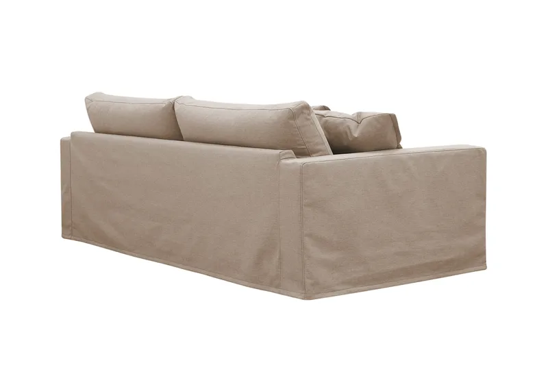 Valencia Extra Djup 3-sits Soffa med avtagbar och tvättbar klädsel - Ljusbrun - Products - Möbler - Soffa - 3 sits soffa