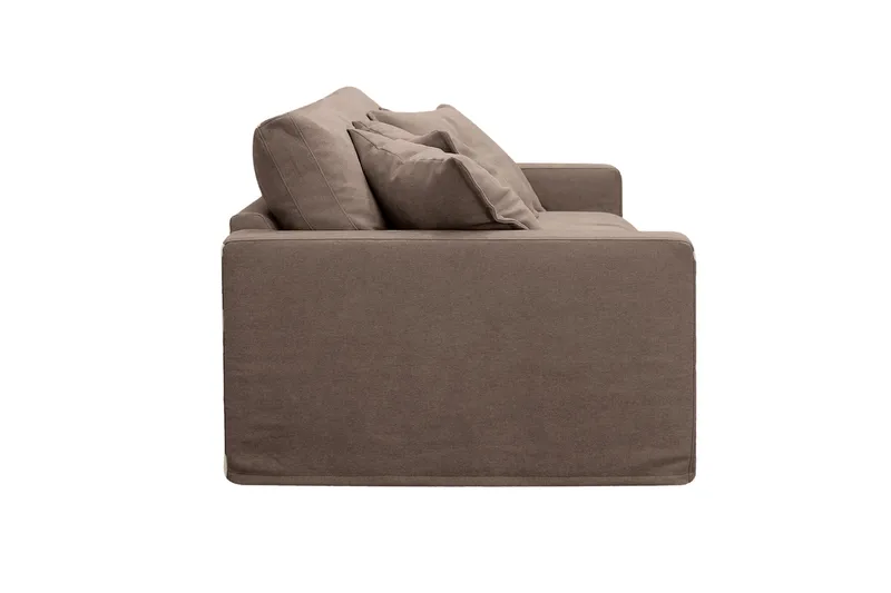 Valencia Extra Djup 3-sits Soffa med avtagbar och tvättbar klädsel - Mörkbrun - Products - Möbler - Soffa - 3 sits soffa
